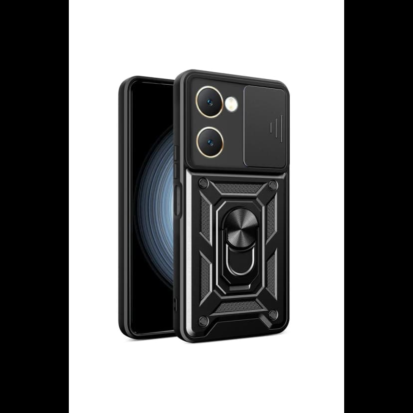 Newface Vivo Y18 Kılıf Pars Lens Yüzüklü Silikon