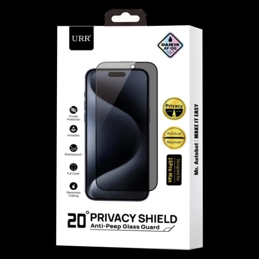 URR Apple iPhone 14 2.5D HD 20º Privacy Cam Ekran Koruyucu