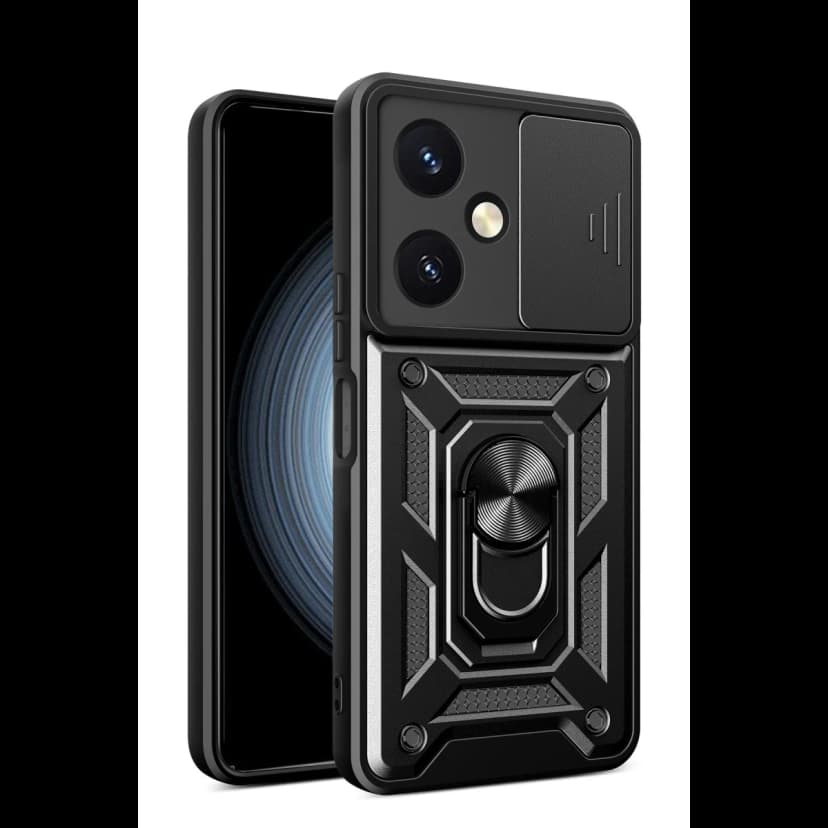 Newface Vivo Y27 Kılıf Pars Lens Yüzüklü Silikon