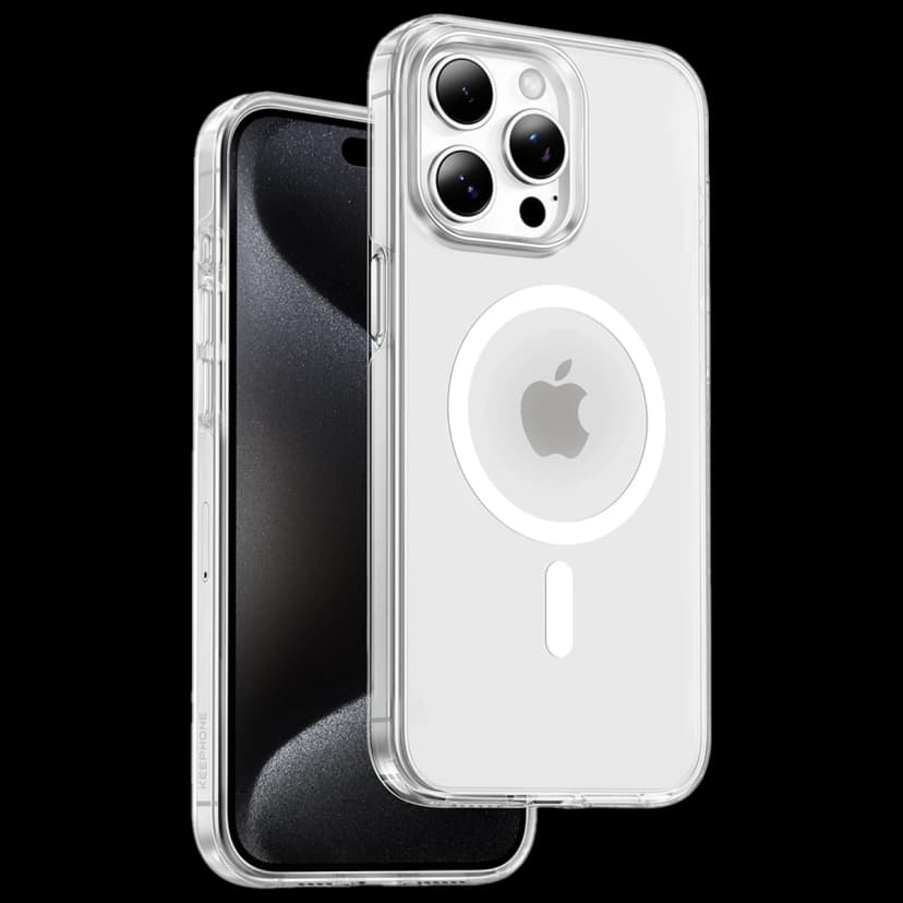 Keephone Apple iPhone 15 Pro Max Non Yellow Şeffaf Magsafe Kılıf
